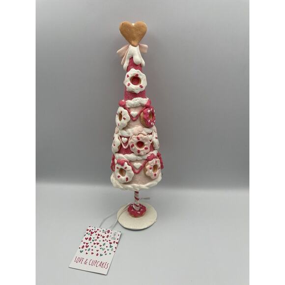 NWT Love & Cupcakes Christmas 2024 Pastel Glitter Donut Sprinkles Tree 14” Tall - Picture 4 of 8